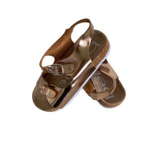 NEW Bebe Birkenstock Style Sandals Rose Gold Copper Metallic ShoesSize 9 NWOT